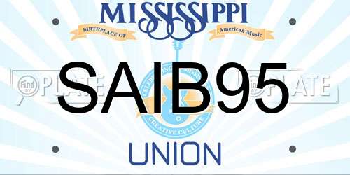 SAIB95 Mississippi License Plate