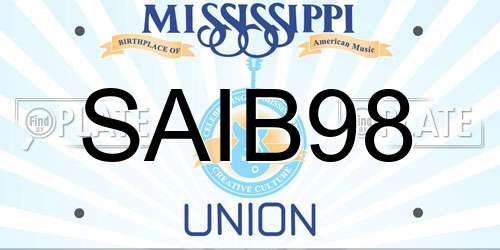 SAIB98 Mississippi License Plate