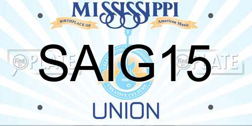 SAIG15 Mississippi License Plate