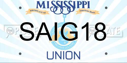 SAIG18 Mississippi License Plate