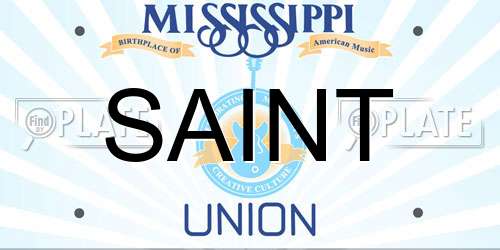 SAINT Mississippi License Plate