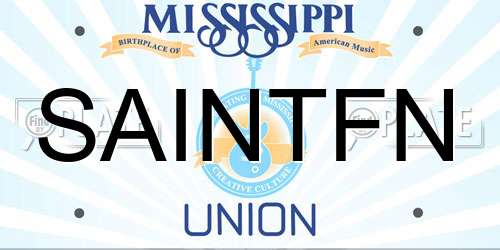 SAINTFN Mississippi License Plate