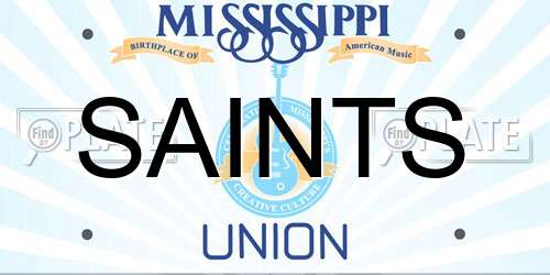 SAINTS Mississippi License Plate