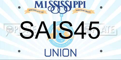 SAIS45 Mississippi License Plate