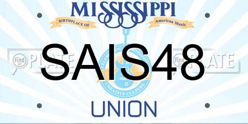 SAIS48 Mississippi License Plate