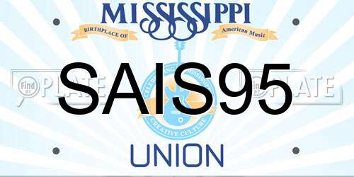 SAIS95 Mississippi License Plate