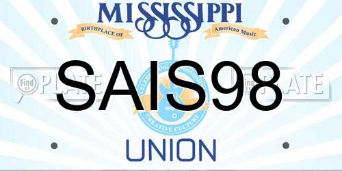 SAIS98 Mississippi License Plate