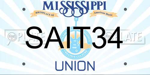SAIT34 Mississippi License Plate