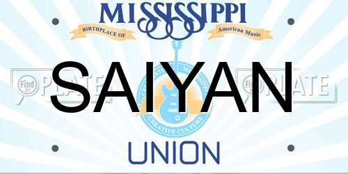 SAIYAN Mississippi License Plate
