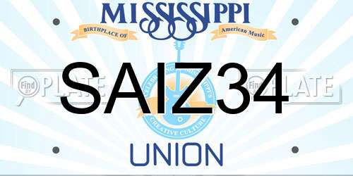 SAIZ34 Mississippi License Plate