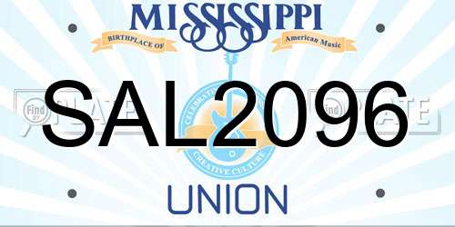 SAL2096 Mississippi License Plate