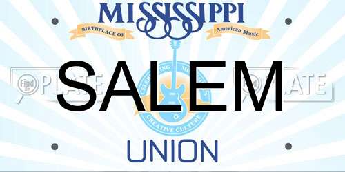 SALEM Mississippi License Plate