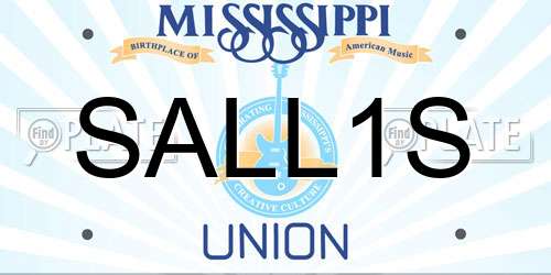 SALL1S Mississippi License Plate