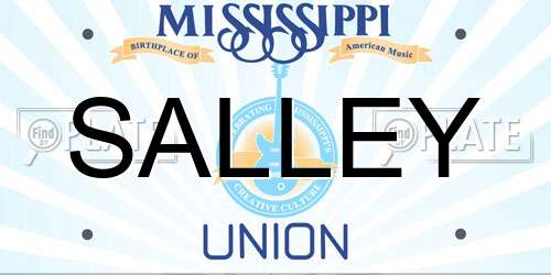 SALLEY Mississippi License Plate