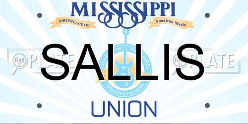 SALLIS Mississippi License Plate