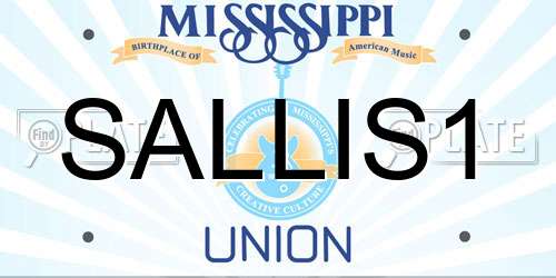 SALLIS1 Mississippi License Plate