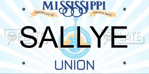 SALLYE Mississippi License Plate