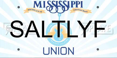 SALTLYF Mississippi License Plate