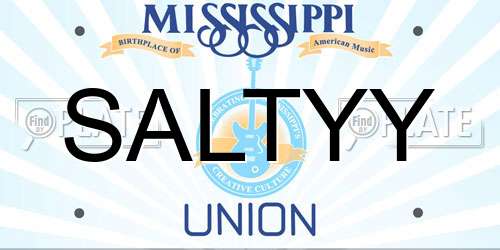 SALTYY Mississippi License Plate