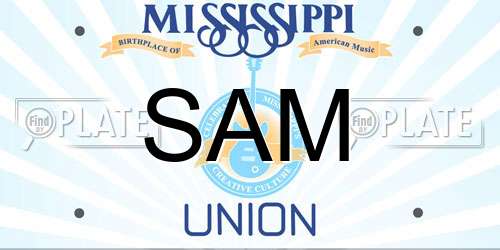 SAM Mississippi License Plate