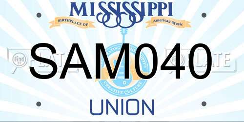 SAM040 Mississippi License Plate
