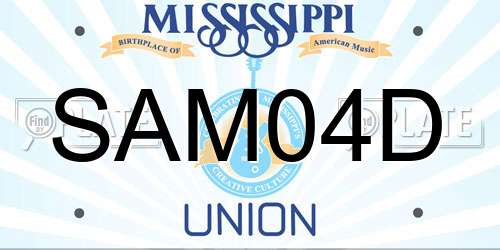 SAM04D Mississippi License Plate