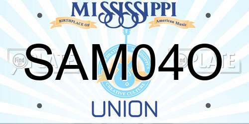 SAM04O Mississippi License Plate