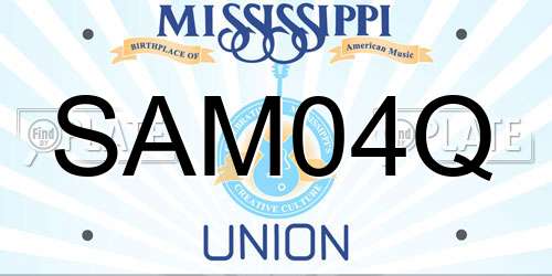 SAM04Q Mississippi License Plate