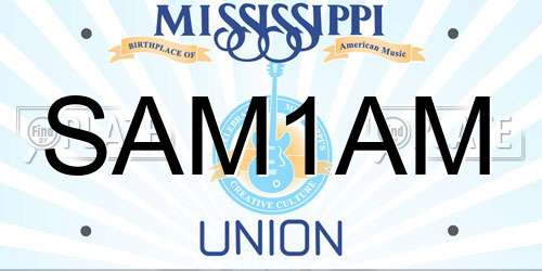 SAM1AM Mississippi License Plate