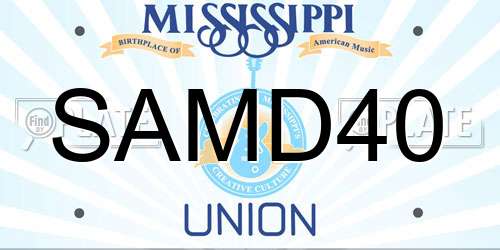 SAMD40 Mississippi License Plate