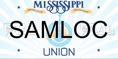 SAMLOC Mississippi License Plate