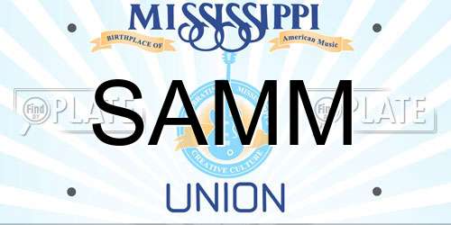 SAMM Mississippi License Plate