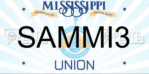 SAMMI3 Mississippi License Plate