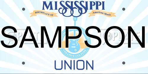 SAMPSON Mississippi License Plate