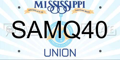 SAMQ40 Mississippi License Plate