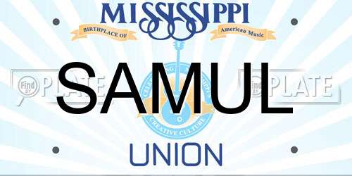 SAMUL Mississippi License Plate