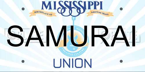 SAMURAI Mississippi License Plate