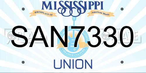 SAN7330 Mississippi License Plate