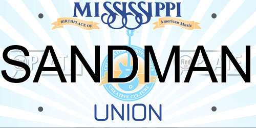 SANDMAN Mississippi License Plate