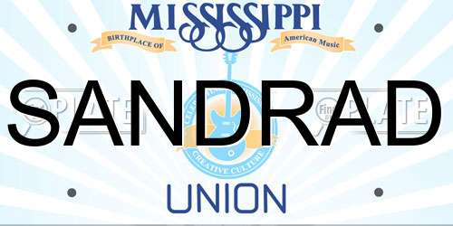 SANDRAD Mississippi License Plate