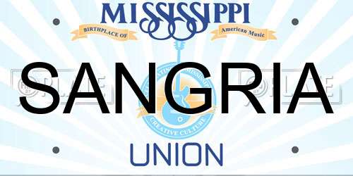 SANGRIA Mississippi License Plate