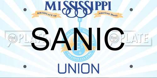 SANIC Mississippi License Plate