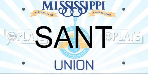 SANT Mississippi License Plate
