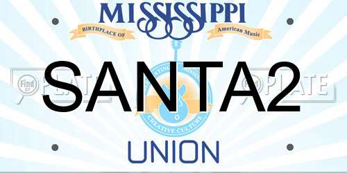 SANTA2 Mississippi License Plate