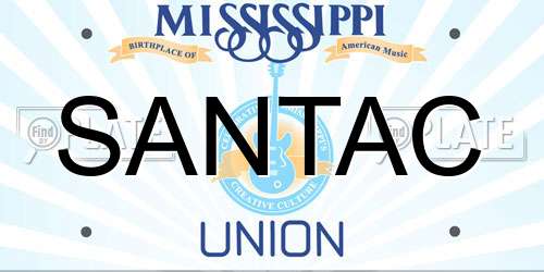 SANTAC Mississippi License Plate