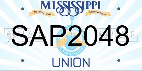 SAP2048 Mississippi License Plate