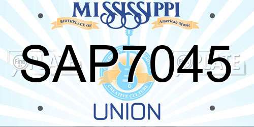 SAP7045 Mississippi License Plate