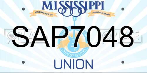 SAP7048 Mississippi License Plate