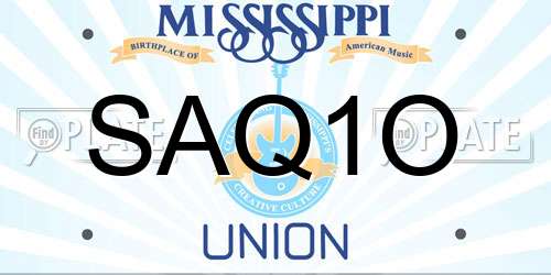 SAQ1O Mississippi License Plate