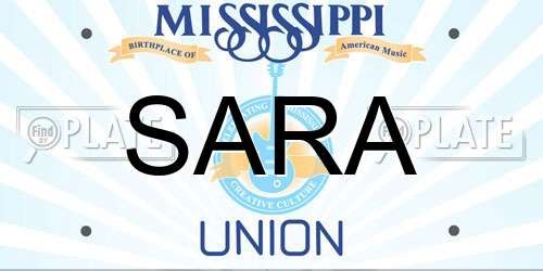 SARA Mississippi License Plate